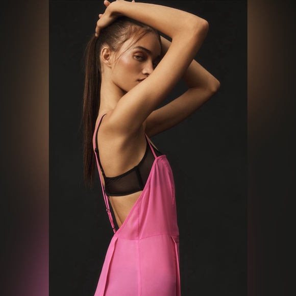 ✨ Anthropologie Sheer Paneled Midi Dress Sz 10P - Picture 2 of 6